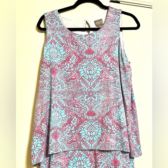 Chico’s Color Puzzle Double-Layered Dress Size Medium - Picture 2 of 8